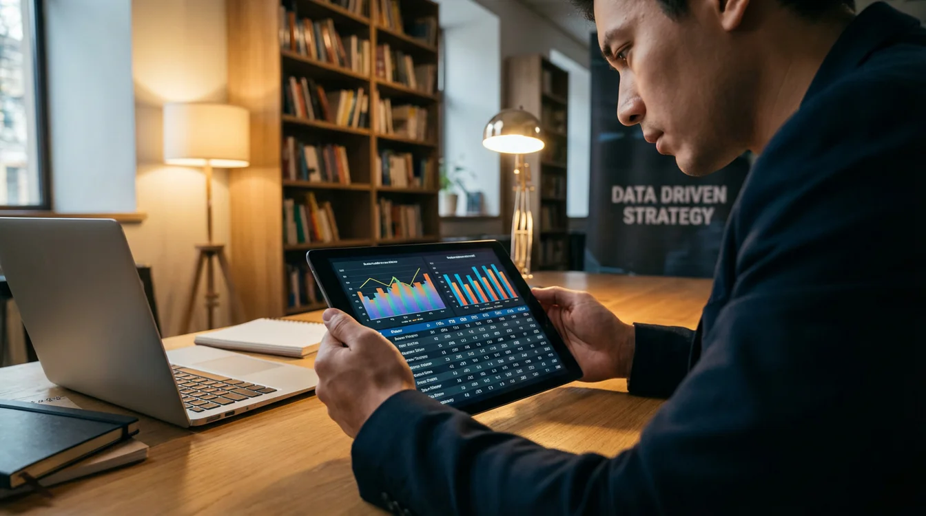 Pessoa estudando estatísticas de basquete em tablet