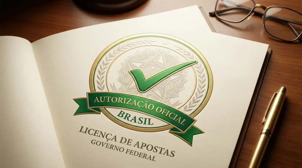 Selo oficial de licença de apostas brasileiro