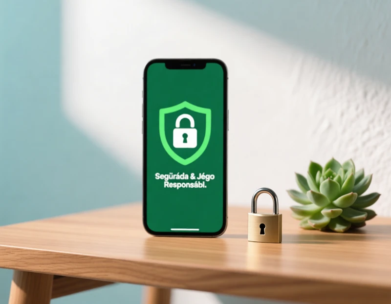 Smartphone com ícone de cadeado e escudo verde simbolizando segurança e proteção em apostas online